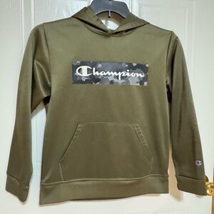 Champion Biys Sz 14/16 Army Green Hoodie VGUC 😊😊